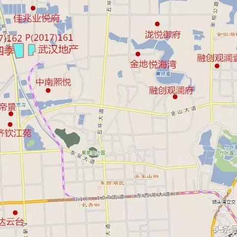 武汉东西湖区泾河离金银湖距离？