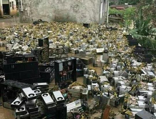世界比特币挖矿之都遭遇暴雨袭击，矿机全军覆没，矿工们哭了