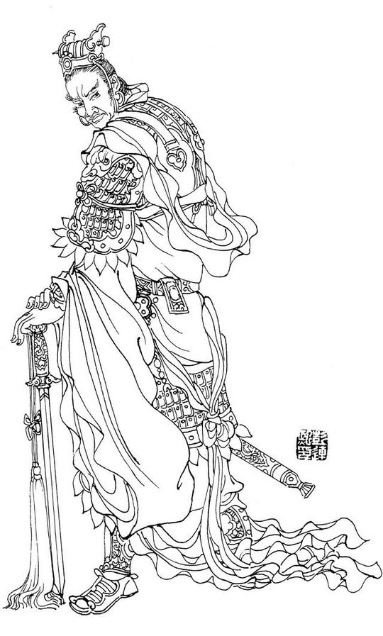 中国画白描人物学习素材91幅来自头条号：后写意