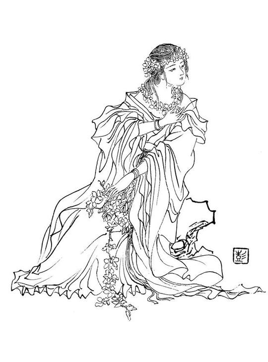 中国画白描人物学习素材91幅来自头条号：后写意
