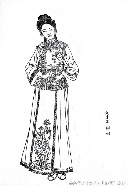 红楼梦人物百图线描素材（6）