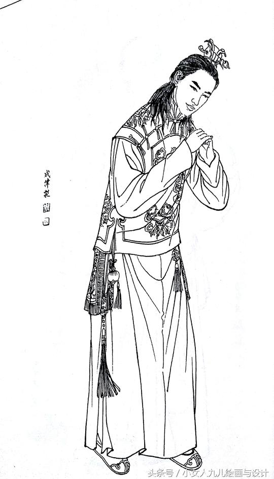 红楼梦人物百图线描素材（6）