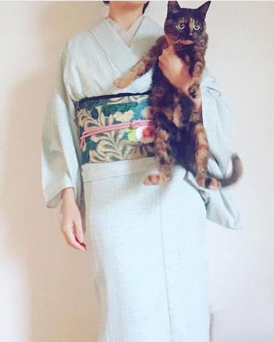 仙气逼人！ins上这个日本妹子，用和服与猫的日常重现江户时代的性感