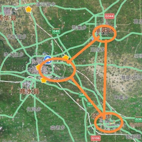 三角到周口市多少公里