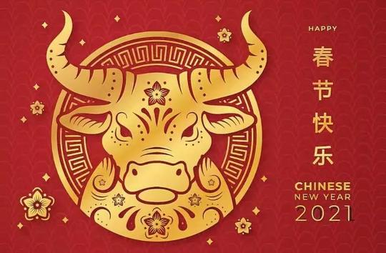 用一杯牛气冲天的咖啡，祝大家牛年发大财！