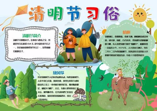 清明节习俗/诗句/范文/素材/手抄报/范文，为孩子收藏吧