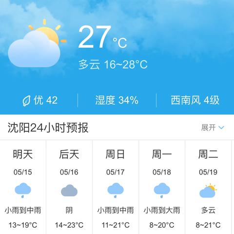 沈阳市周一天气怎么样啊