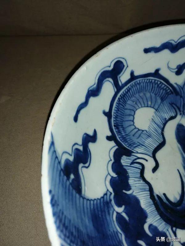 民窑龙纹四爪,青花瓷碗底有小狗图案