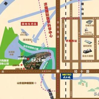 济南飞机场到槐荫区腊山街道济水上苑有多远？