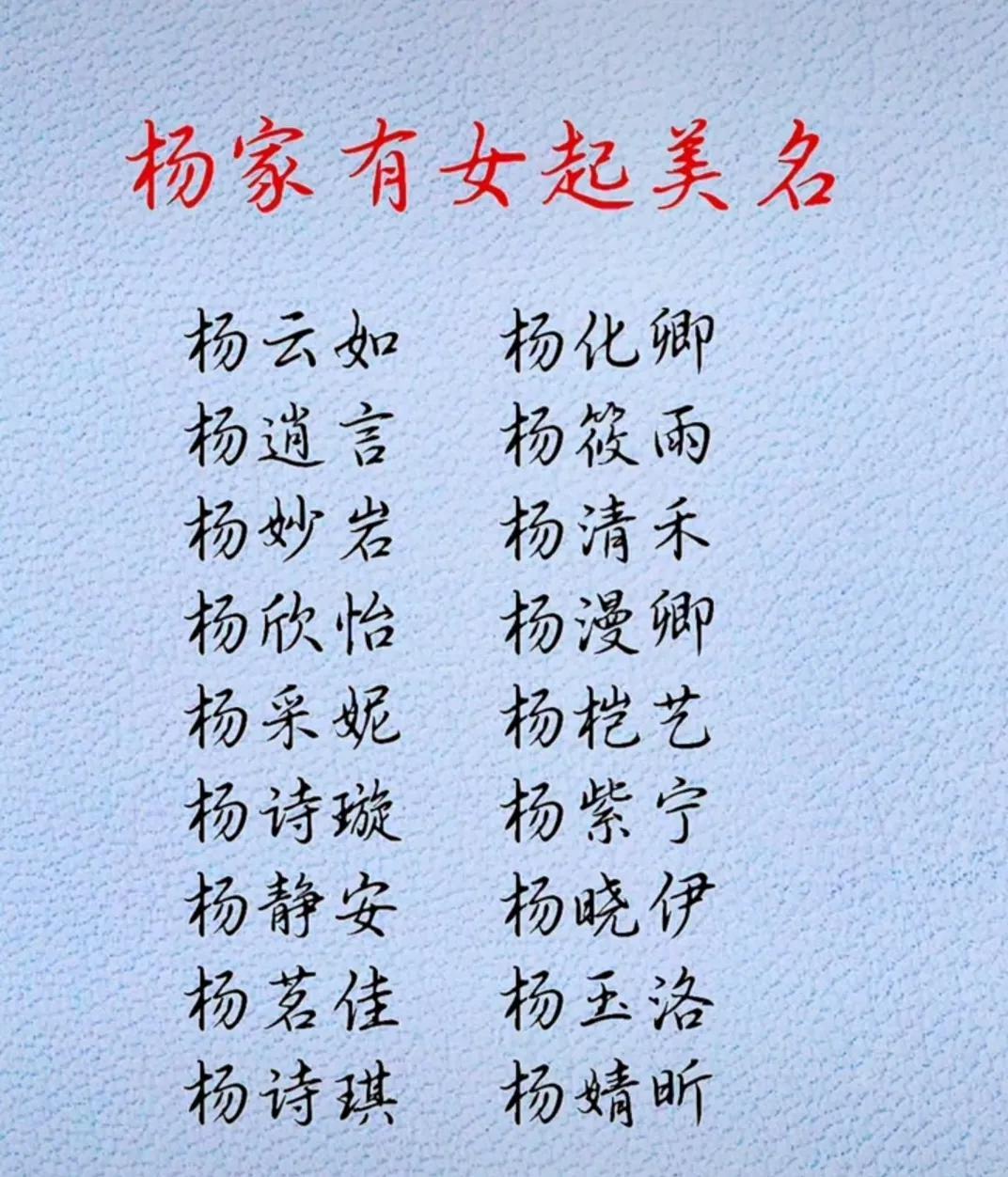 宝宝起名姓杨怎么起(宝爸姓杨宝妈姓刘想给孩子取4个字名字)