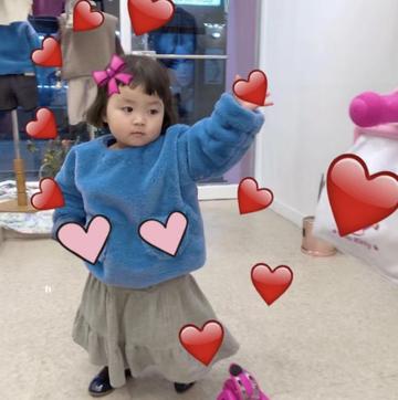 萌娃小手比心特效表情可爱