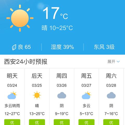 【西安未来7天天气预报】西安未来一周天气情况