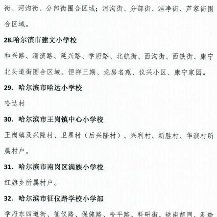 哈尔滨市都有哪些学区房