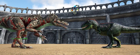 恐龙岛：沙盒进化中棘龙和霸王龙的画面2