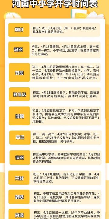 河南什么学校开学晚一些