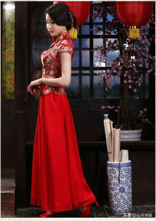 国画素材丨着汉服旗袍的美女