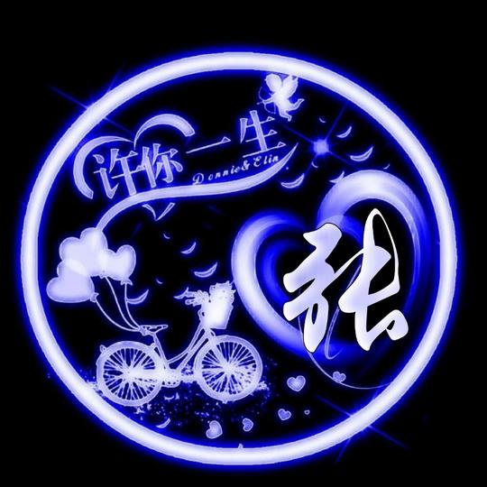 荧光姓氏头像许你一生