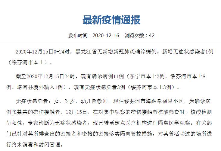 黑龙江新增本土5例
 /黑龙江新增本土5例病例