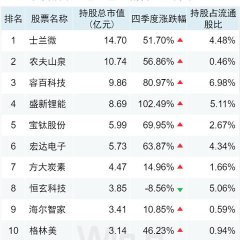 刚刚曝光！公募基金最新前十大重仓股出炉