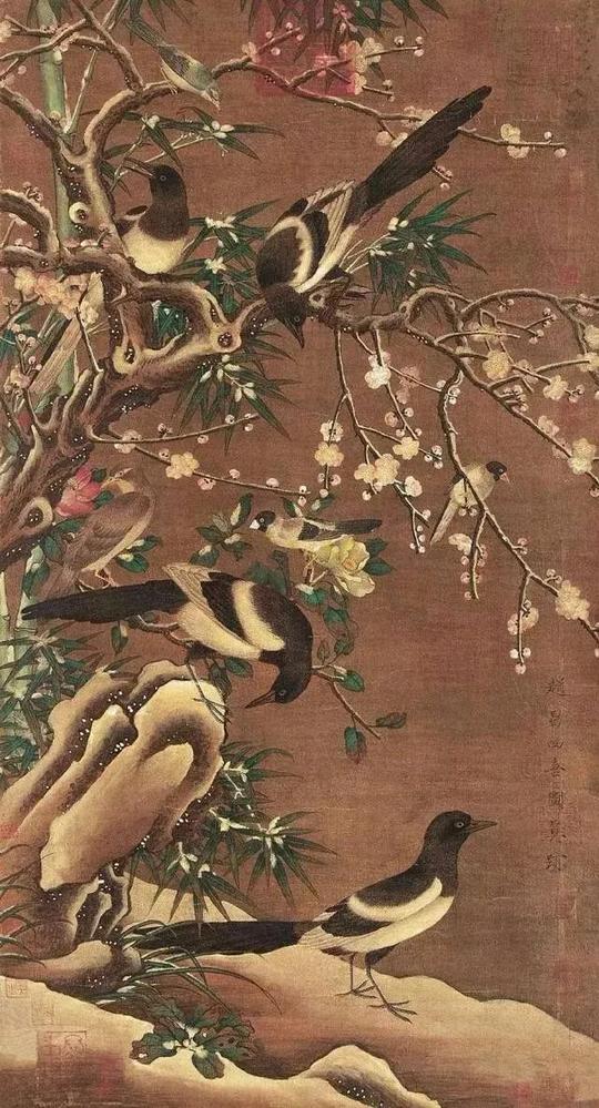 他是北宋画花极有生意，色彩最好的花鸟画家