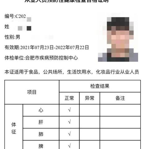 广州市健康证包含了什么