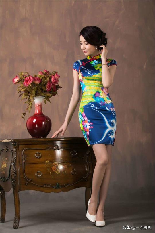 国画素材丨着汉服旗袍的美女