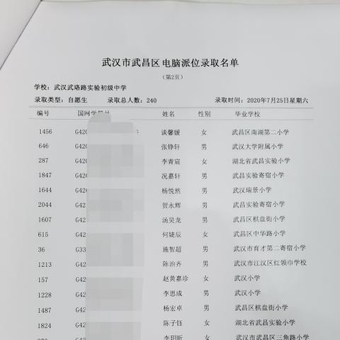 武珞路实验中学摇号流程？