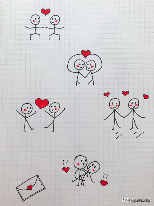 超火告白情书简笔画——恋爱篇