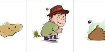  搞笑女孩拉屎大便动态表情包