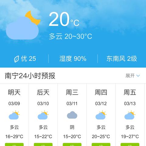 【南宁未来7天天气预报】南宁未来一周天气情况