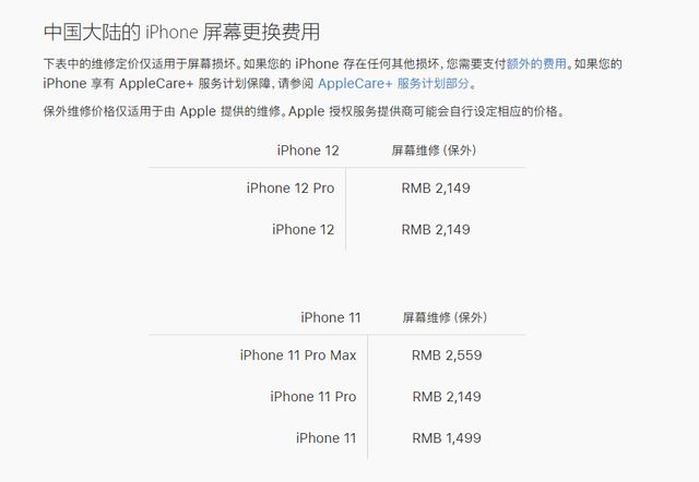 iPhone12系列屏幕维修价格是多少钱