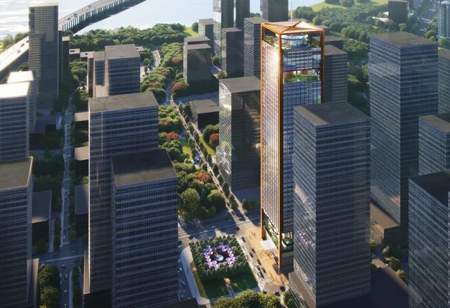 四根巨柱支撑的220米金属大厦:深圳前海金融控股总部大楼