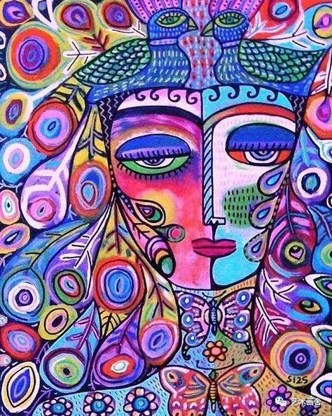 儿童画素材｜人物装饰画，掌握线条的韵律感