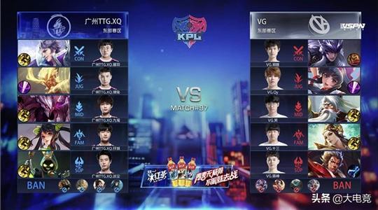 王者荣耀kpl：vg触底反弹状态暴增，3:1广州ttg.xq