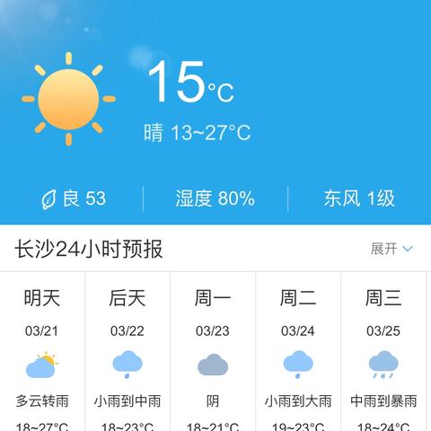 【长沙未来7天天气预报】长沙未来一周天气情况