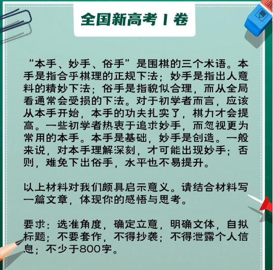 2022高考作文题公布！体育元素成为主角，谷爱凌苏炳添是好素材