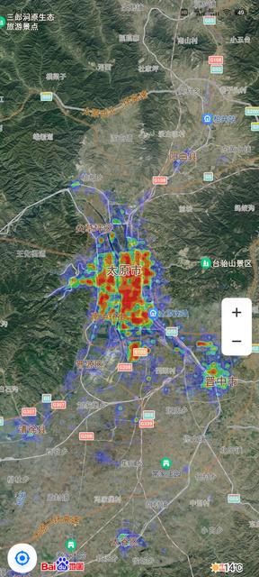 北方八大城市晚上热力图对比，西安太牛，郑州也不错，沈阳加油