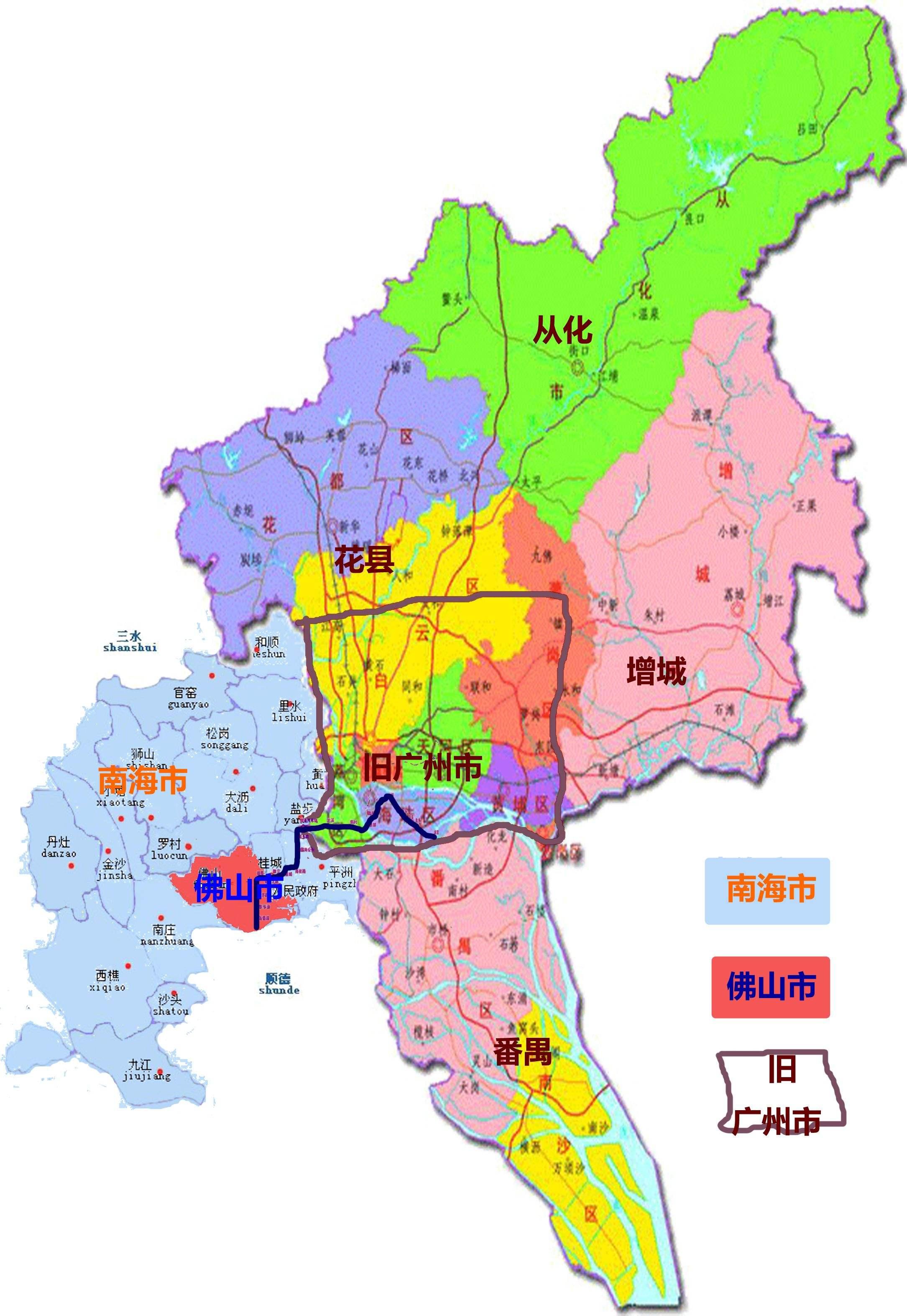广州五个火车站对应地图简略