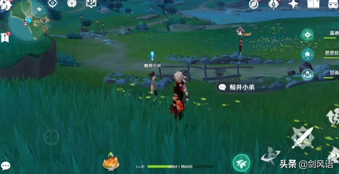 原神怎么和人玩手鞠（原神鲸井小弟丢手绢的位置）