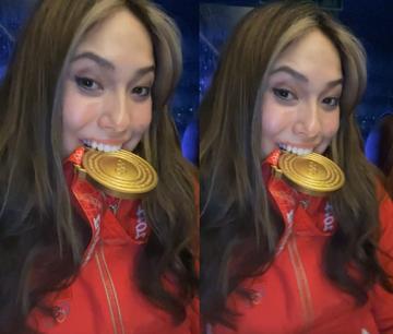 谷爱凌爱吃馅饼被CUE可爱图片