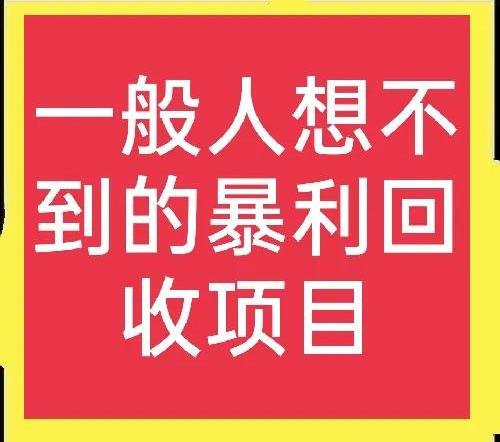 很冷门，但是也很暴利的回收项目，到底是如何赚钱的？一文全说清