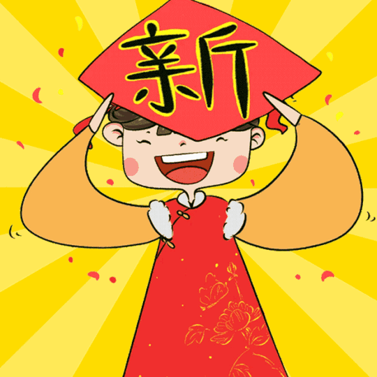 大年初一新年春节拜年动画表情图片，愿你一路顺风，旅途愉快