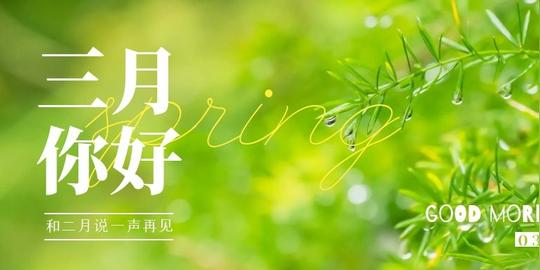 三月你好图片配图大全唯美高清带字，适合3月的简短文案句子