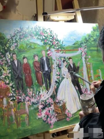 婚礼绘画师创作过程
