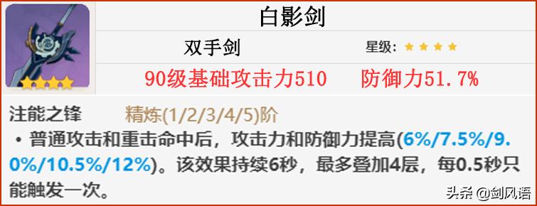 原神白影剑怎么获得图纸(白影剑适合什么英雄使用)