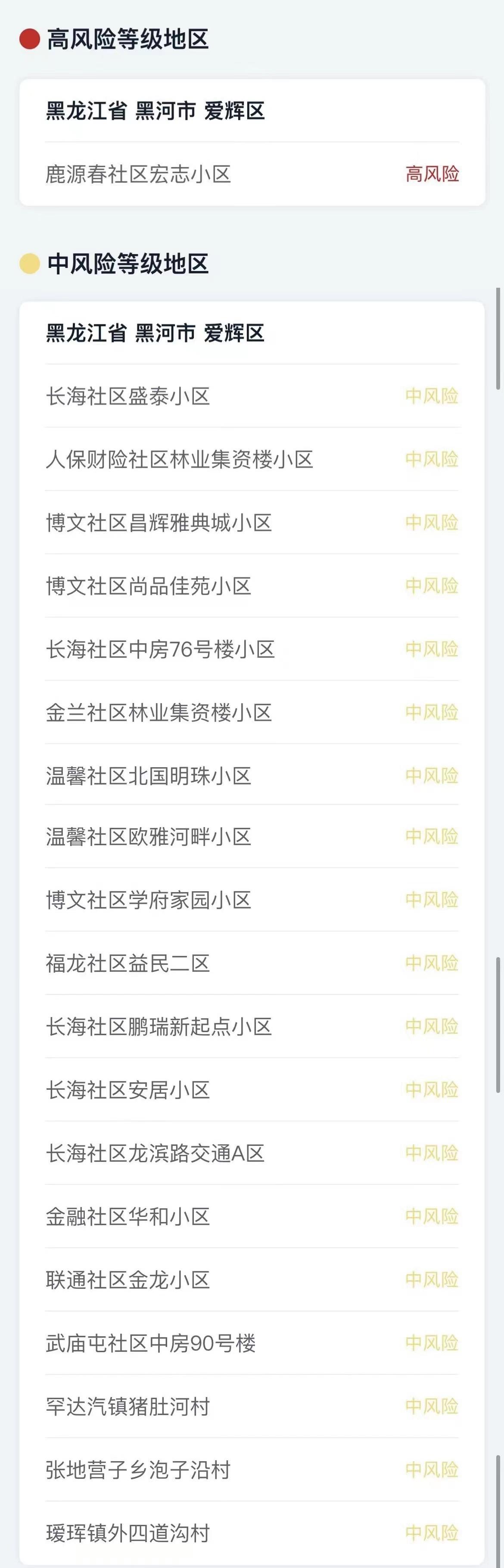 黑龙江新增本土确诊26例 均在黑河
 /黑龙江新增9例本土确诊 均在黑河