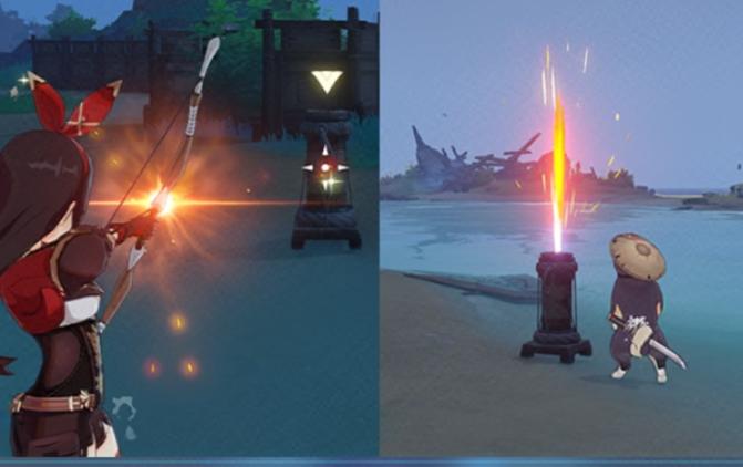 原神绿色光圈怎么进去（原神元素试炼第一关）