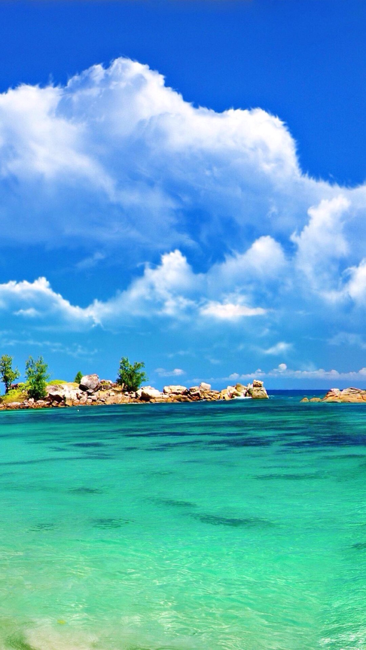 唯美自然风景蓝天碧海沙滩海洋唯美风景iphone手机壁纸唯美壁纸