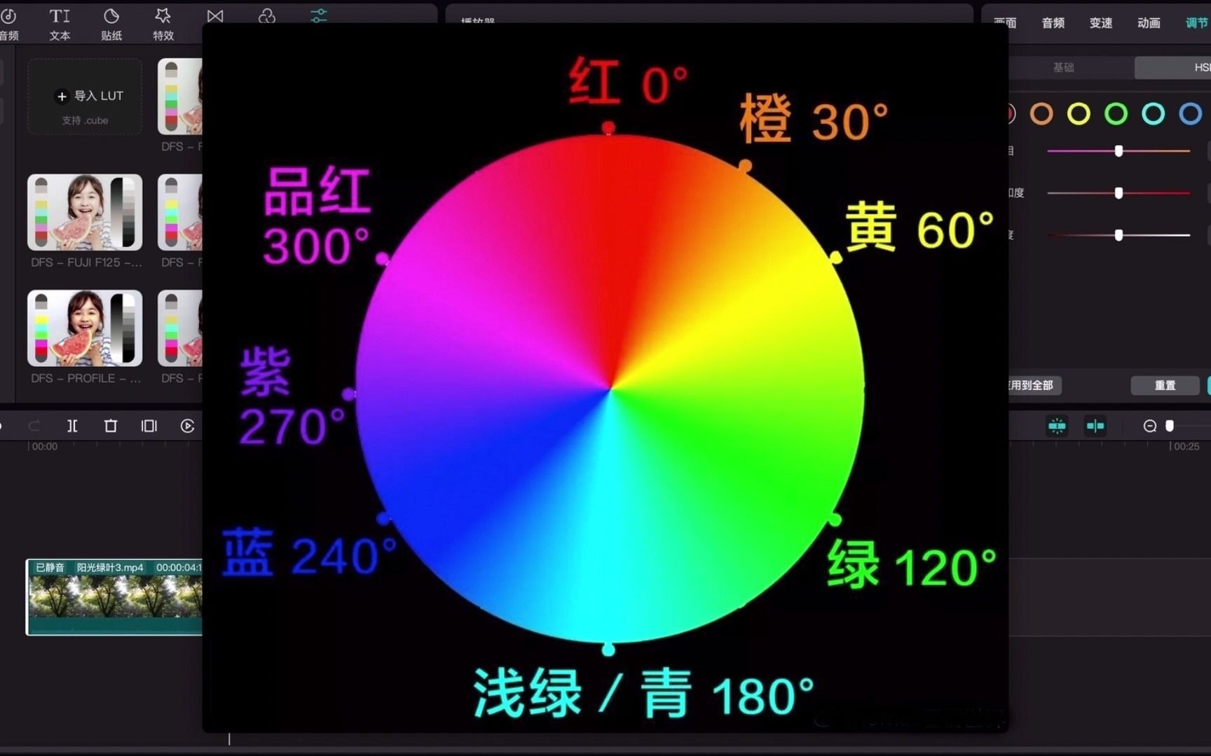 剪映智能调色特效流程图