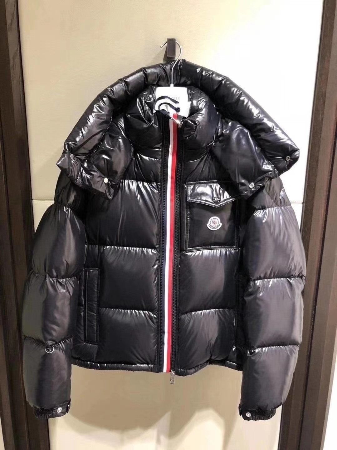 高仿蒙口羽绒服女款明星同款薄款